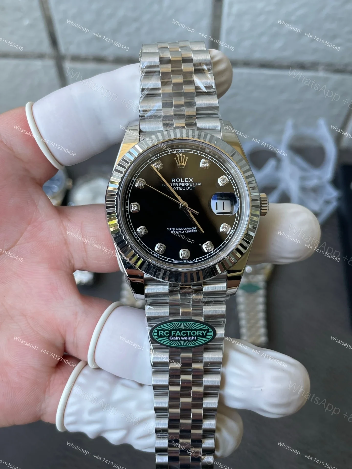 View 2 of Rolex Super Clone Watches 1:1 DateJust 41 126334 Black Diamond Jubilee