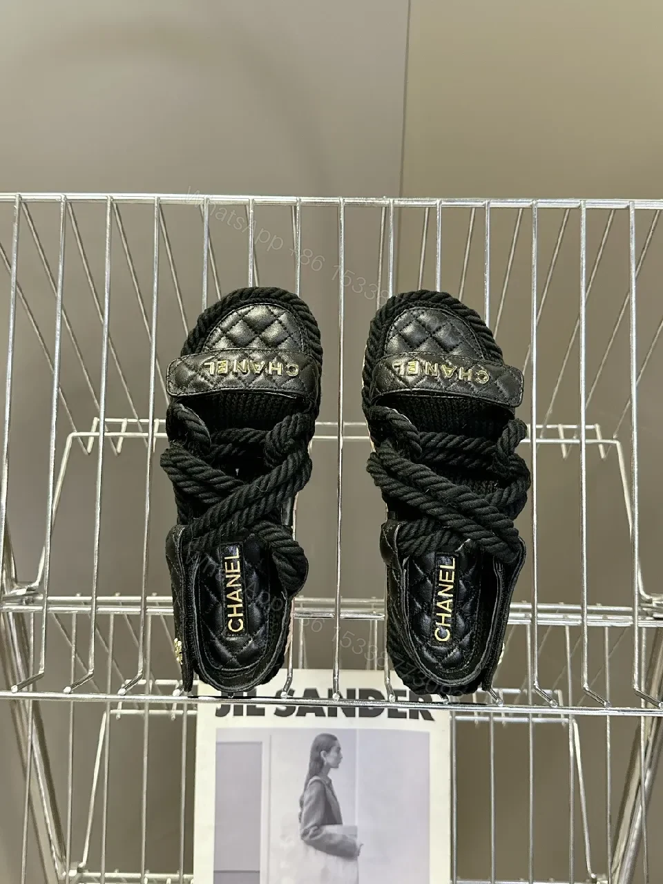 View 3 of Quilted Espadrille Sandals with Luxe Rope Straps