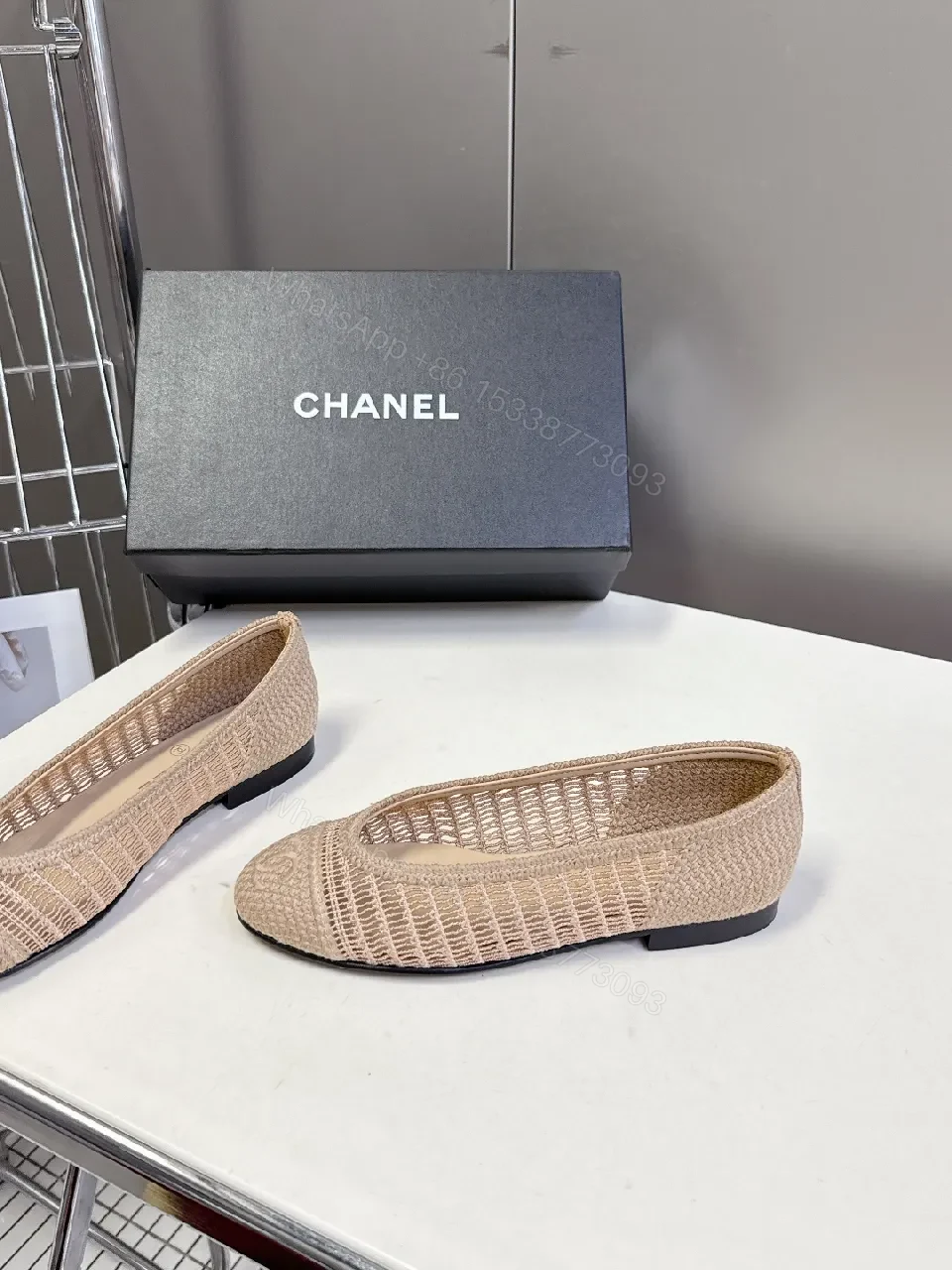 View 7 of Neutral Knit Lace Espadrille Flats: Subtle Luxe Comfort