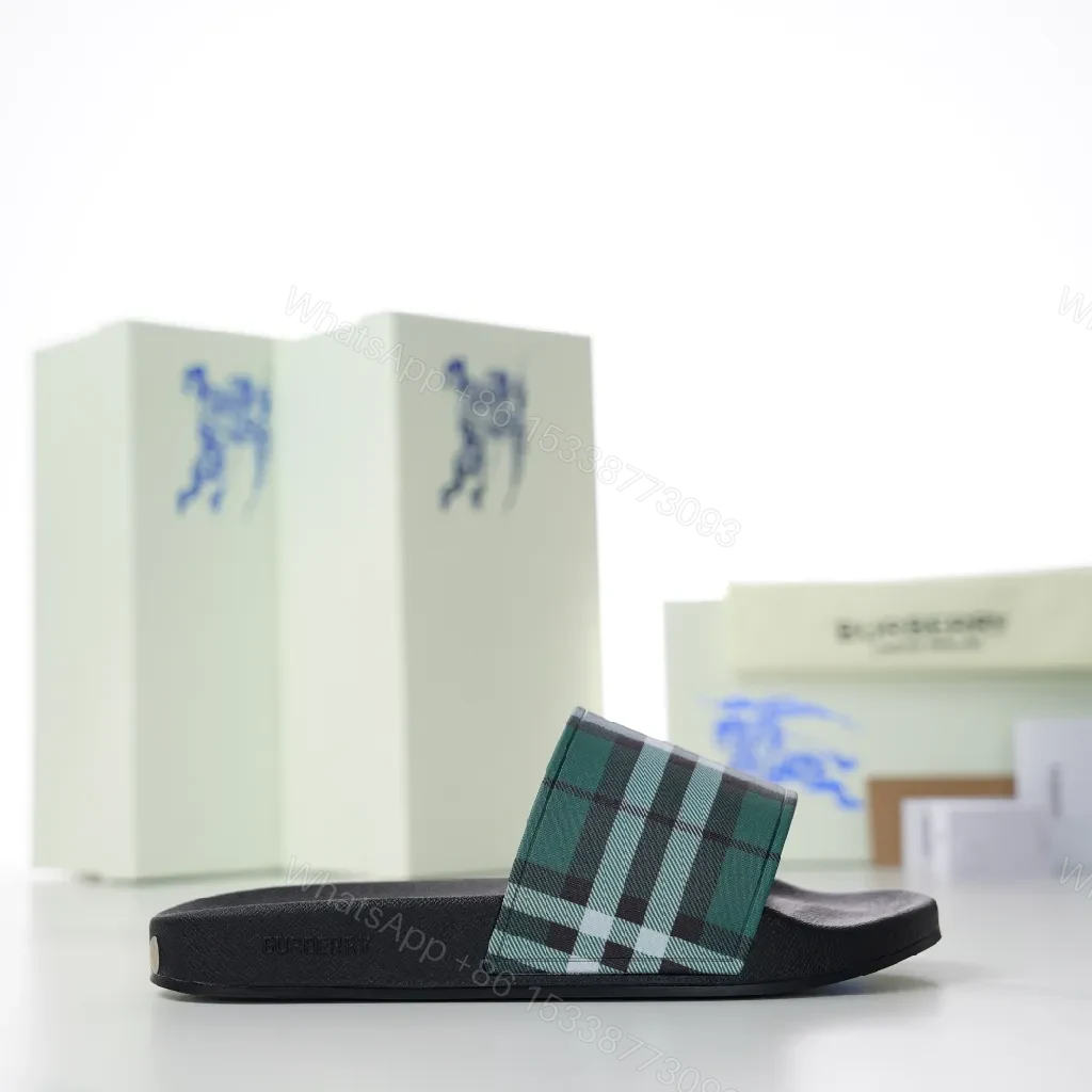 View 2 of Patterned Slip-Ons with Plaid Strap: All-Day Comfort Slide