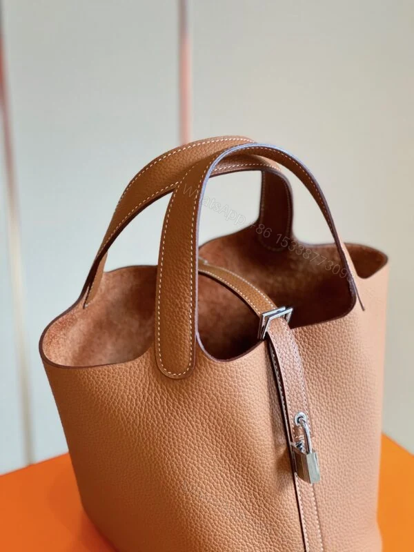 View 2 of Hermes Picotin 18 Brown Sliver Hardware