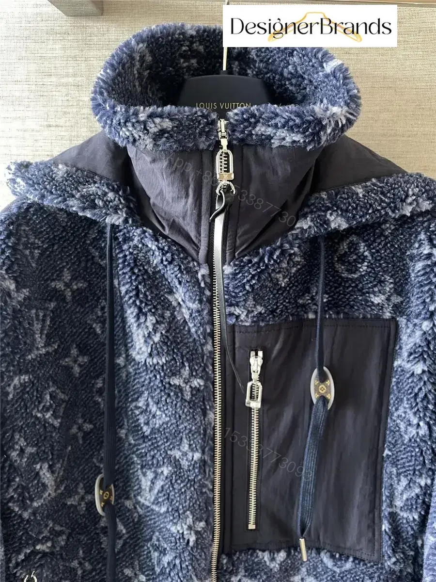 View 2 of Blue Denim-Texture Puffer Jacket: Luxe Everyday Outerwear