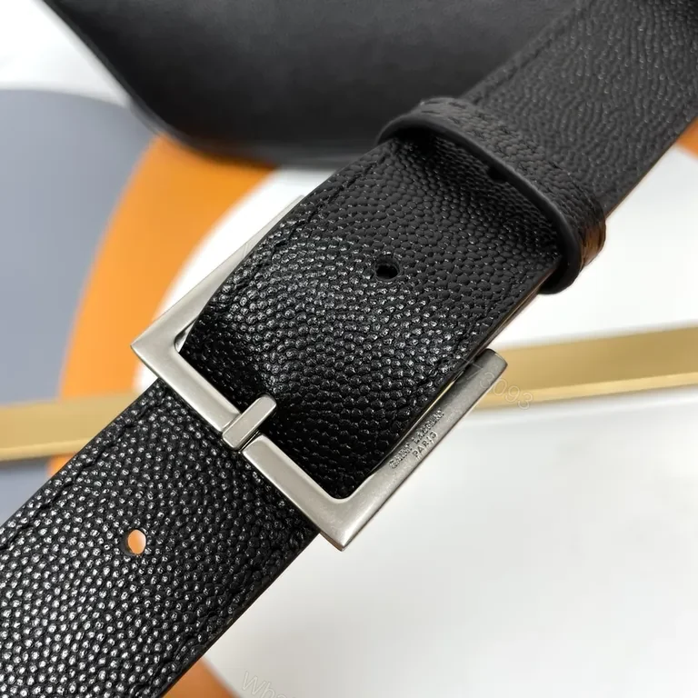 View 7 of Compact Leather Belt Bag with YSL Hardware - Noir Style