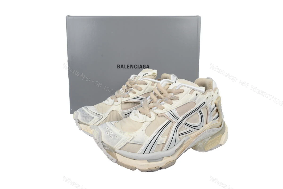 View 5 of Balenciaga Runner Sneaker White Brown 772767 W3RNY 1205