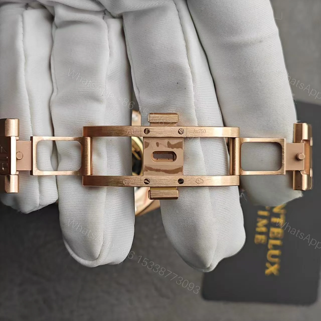 View 9 of Audemars Piguet Royal Oak Skeleton Rose Gold Ref15407 Super Clone Replica