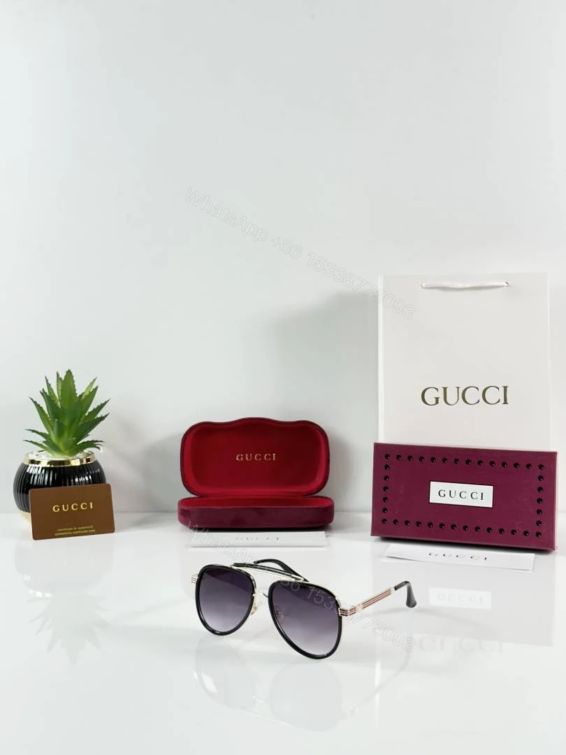 First Copy Gucci 3748 Gold Black DC Sunglasses — view 1