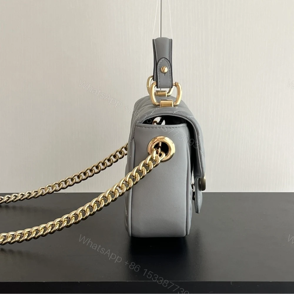 View 4 of Gucci GG Marmont Mini Shoulder Bag Grey 17Cm