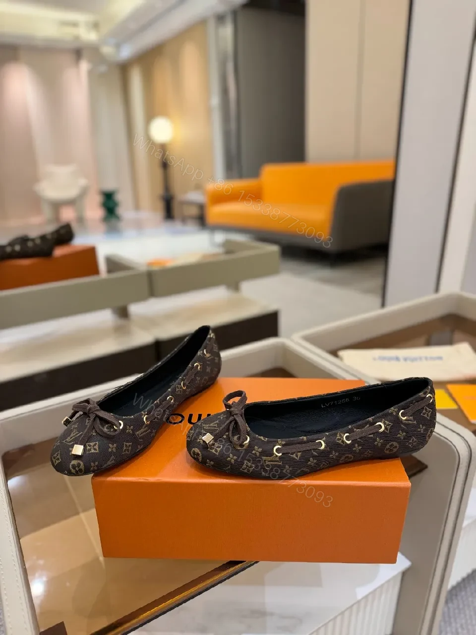 View 3 of Monogram Ballet Flats: Luxe Comfort, Durable Fabric, Classic Style