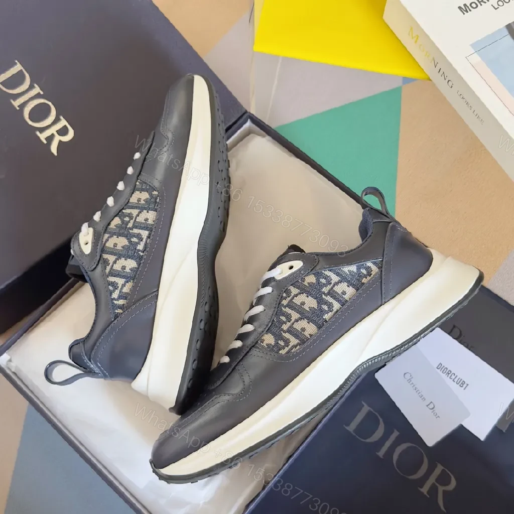 View 6 of Premium Leather High-Top Sneakers with Contrast Panels
