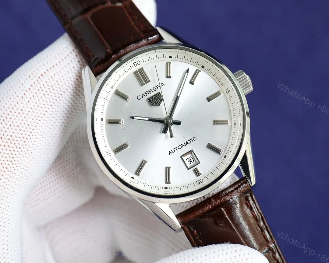 View 3 of TAG Heuer Carrera Calibre 5 39 Stainless Steel Silver Alligator WAR211B.FC6181