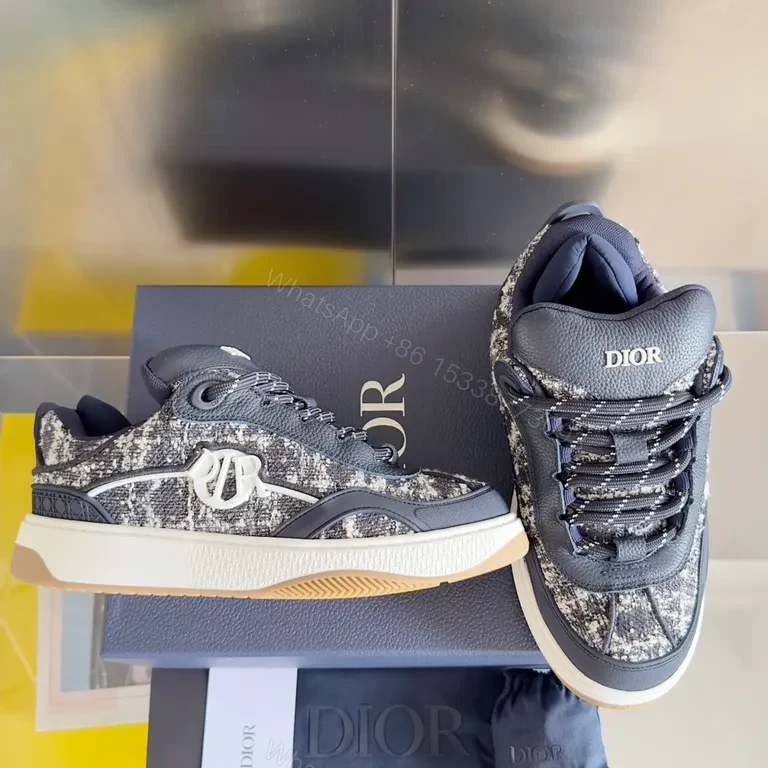 View 6 of Dark Knit & Leather Fusion Everyday Luxury Sneakers