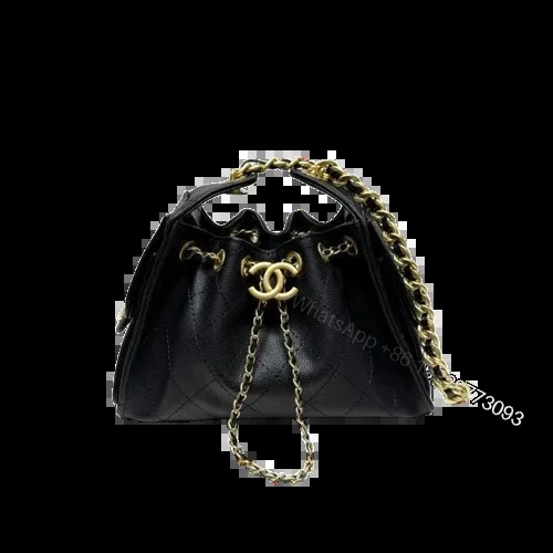 Chanel 25 Mini Hobo Bag in Black Caviar Leather CH2522 — view 1