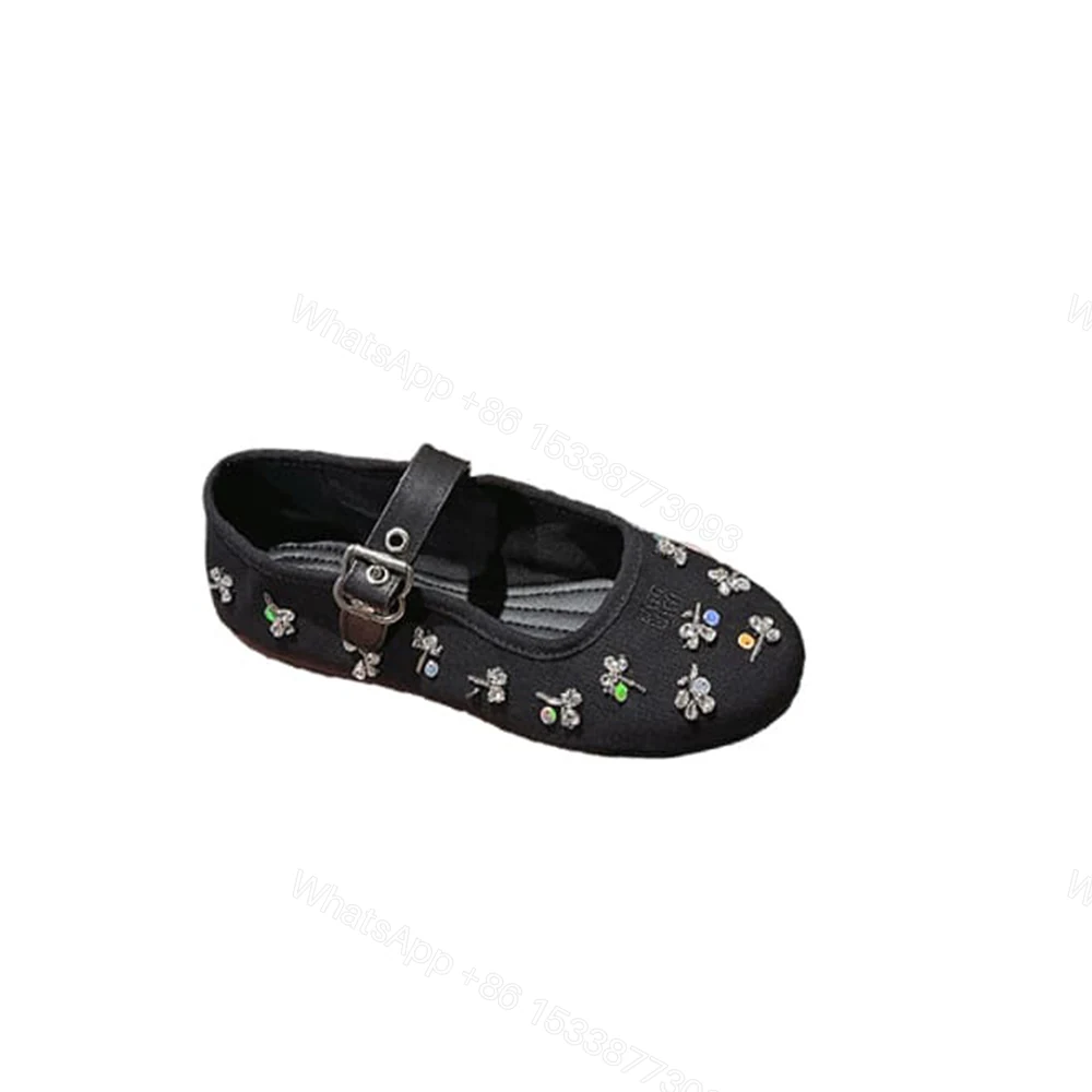 MIUMIU Embroidered drill ballerinas 485136 — view 1