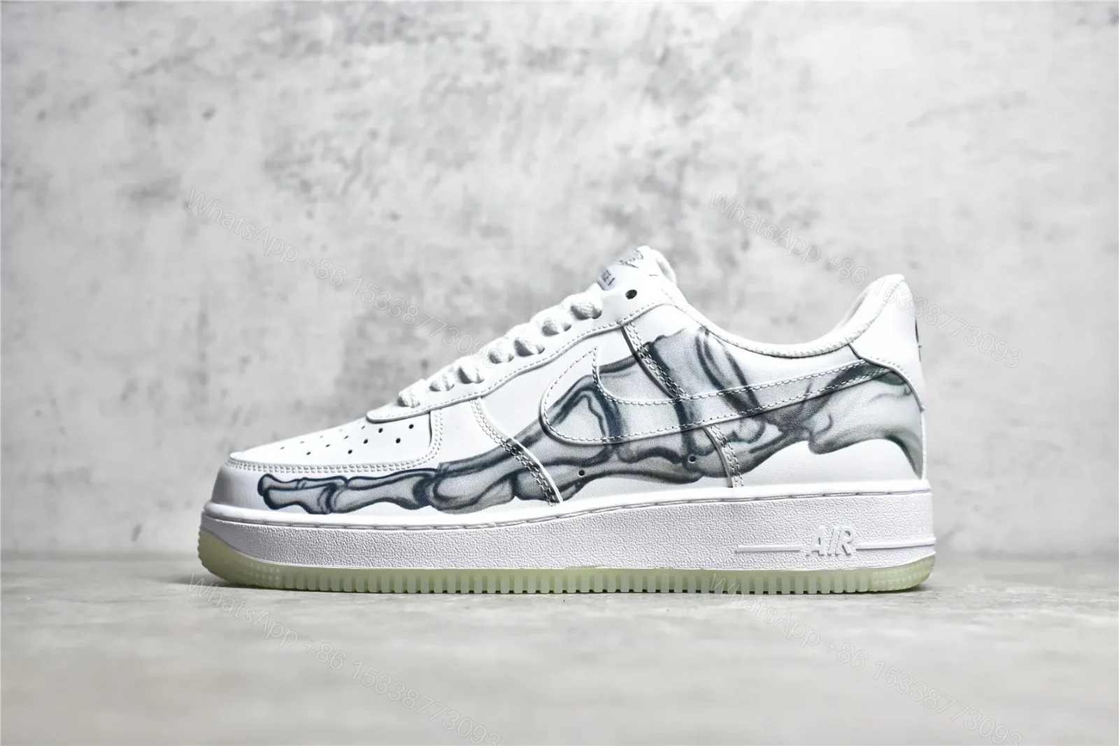 UA Air Force 1 Low QS Skeleton White Grey Reps — view 1
