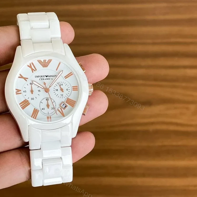 Armani Men Watch White Ceramic Analog 40mm — view 1