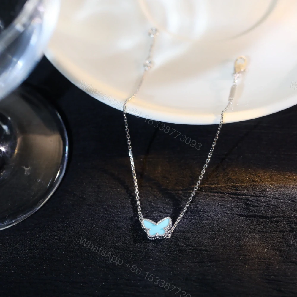 View 3 of 高仿首飾VanCleef&Arpels*ARF80400蝴蝶綠松石白金手鏈