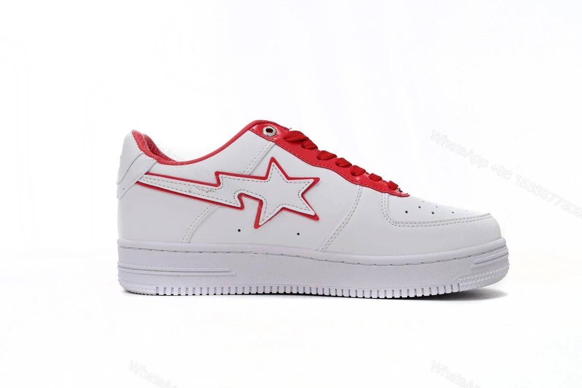View 3 of Cheap Fake BapeSta Low White Red Border 1J30-291-017
