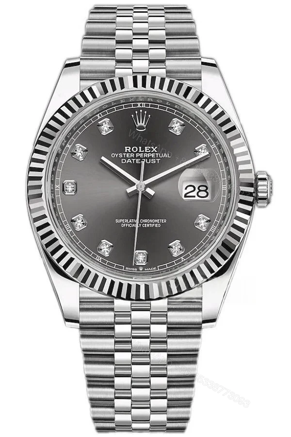Rolex Datejust M126334-0006 1:1 Replica Grey Diamond Dial Jubilee 41MM 3235 Movement Super Clone Watch — view 1