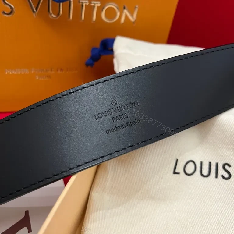 View 6 of Premium LV-Checkered Leather Belt: Modern Luxury, All-Day Confidence