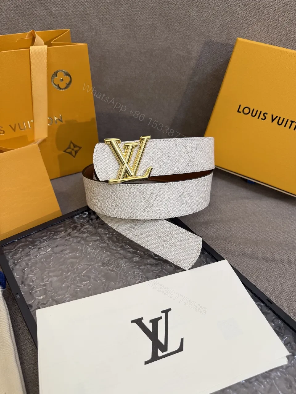 View 7 of Textured Leather Belt with Gold Buckle – Subtle Luxury Accessory