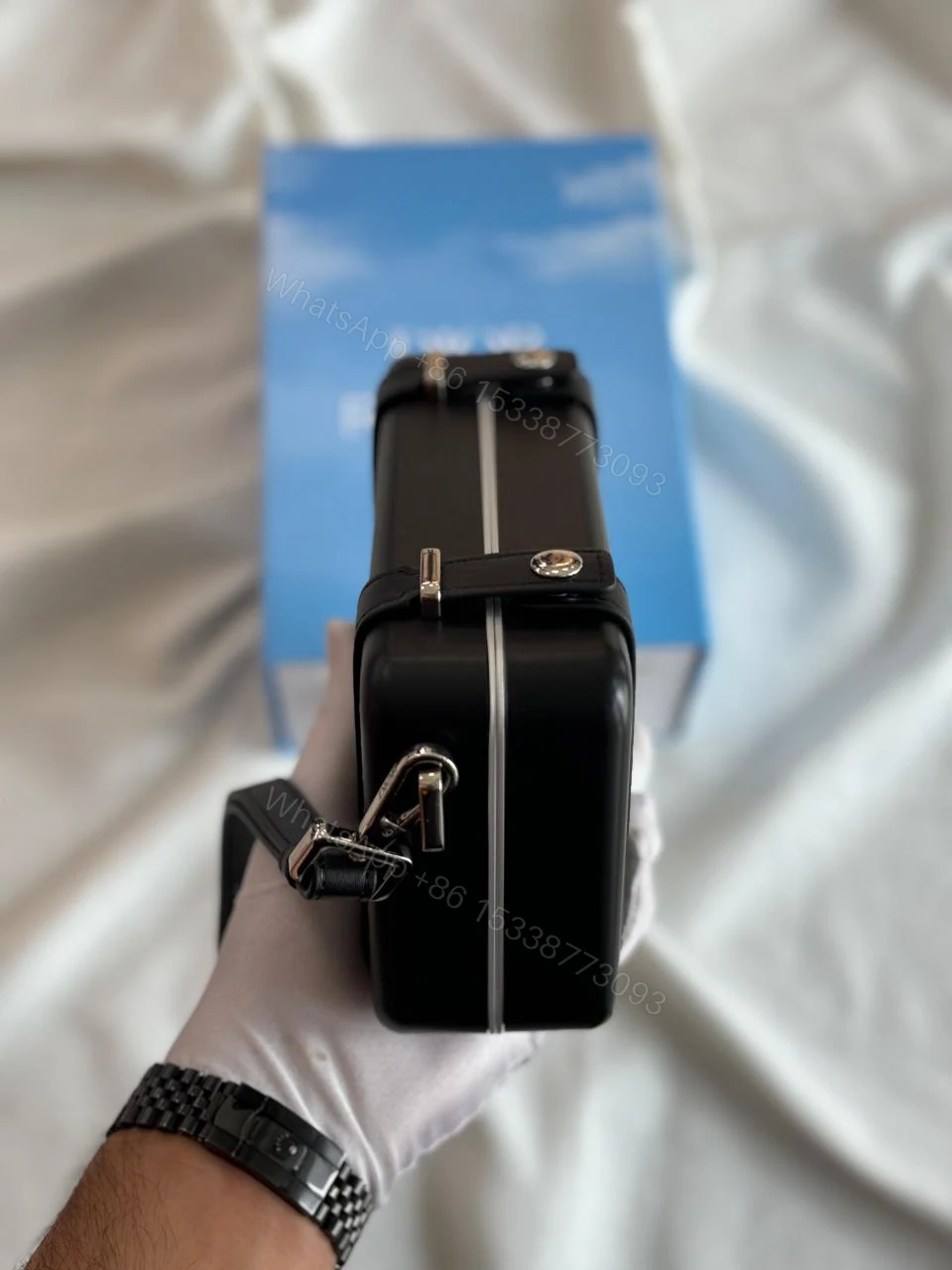 View 5 of Dior Metal Crossbody Bag with Gunmetal Hardware