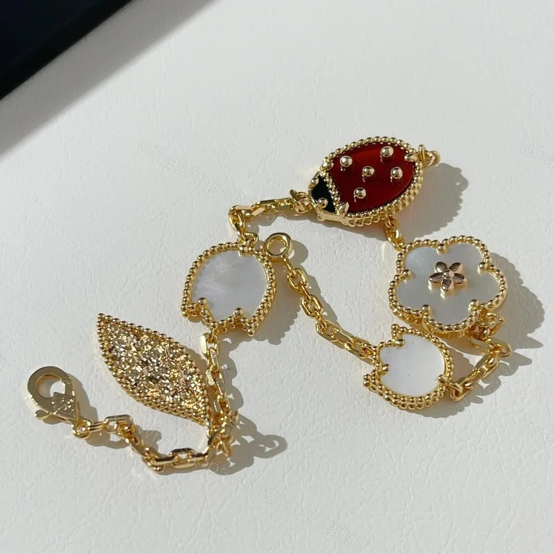 View 5 of VCA 18K Rose Gold 5 Motifs Patterns Lucky Spring Bracelet