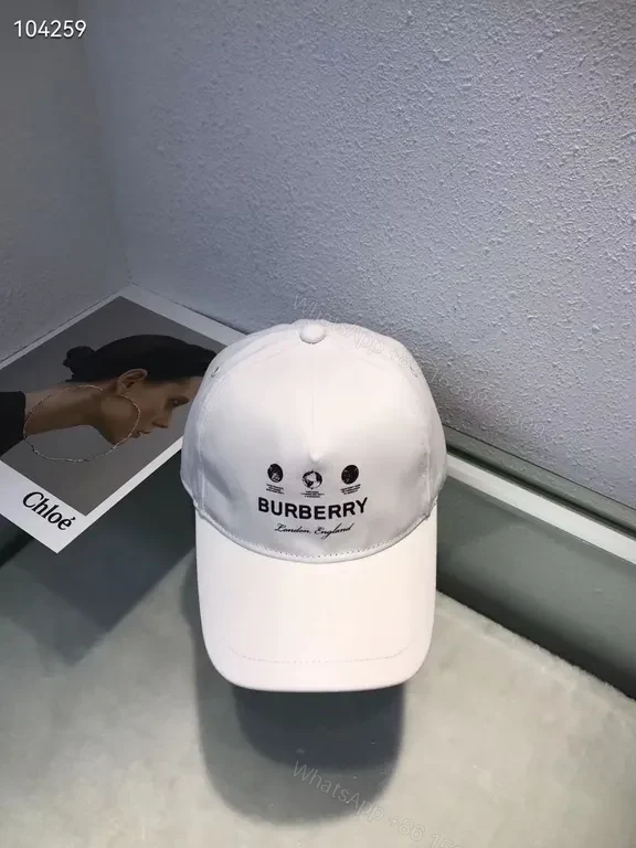 View 3 of Beige Burberry Cap: Subtle Luxury Cotton Twill Baseball Cap