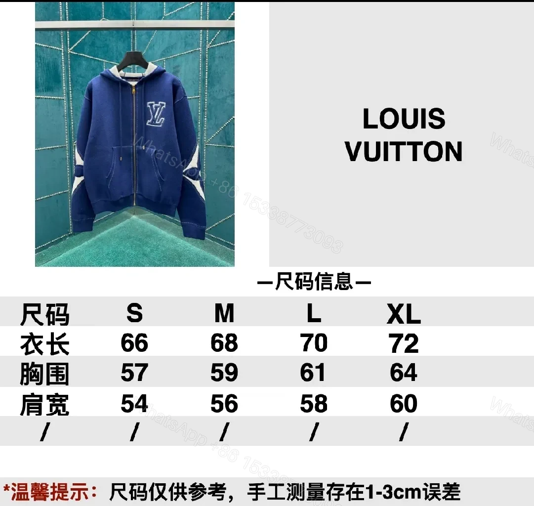 View 5 of Navy Velour Zip Hoodie - Luxury LV-Inspired Detail