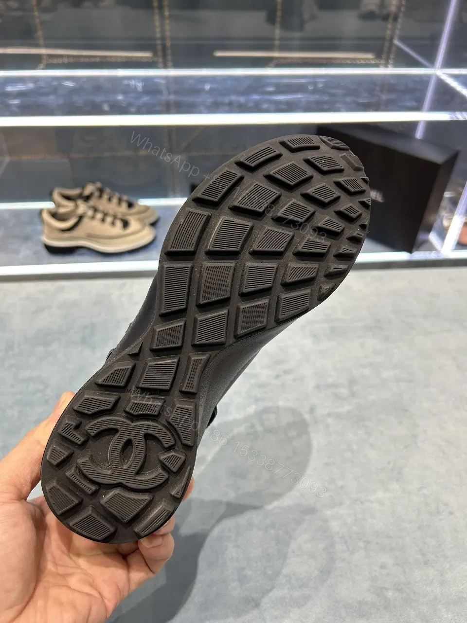 View 5 of Black Leather-Trim Sneaker with Perforations + Luxe Casual Sneakers