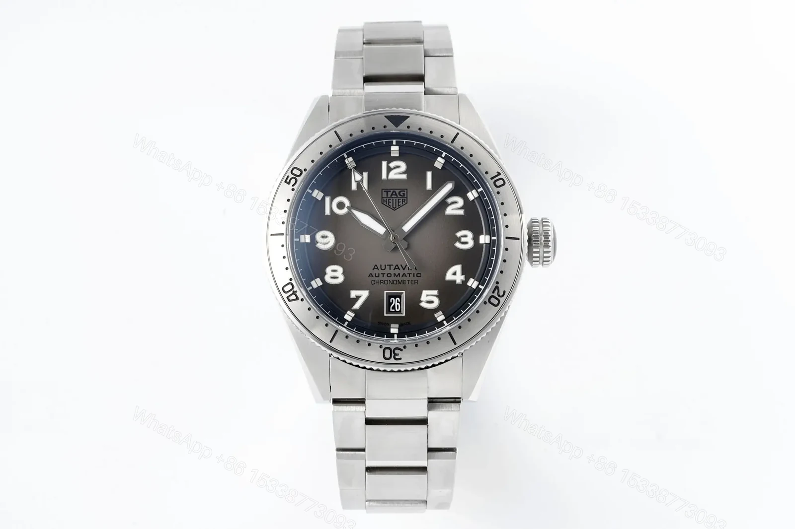 V6 Factory TAG Heuer Super Series Watch – Grey Dial, Stainless Steel, Formal and Casual Style, 100m Water Resistance — view 1