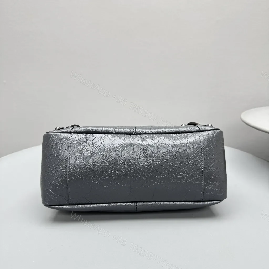 View 4 of Textured Leather Luxe Bag: Structured, Gunmetal Hardware Carryall