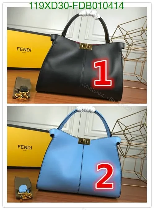 View 3 of Fendi Peekaboo X Lite Oversized Handbag KN55478