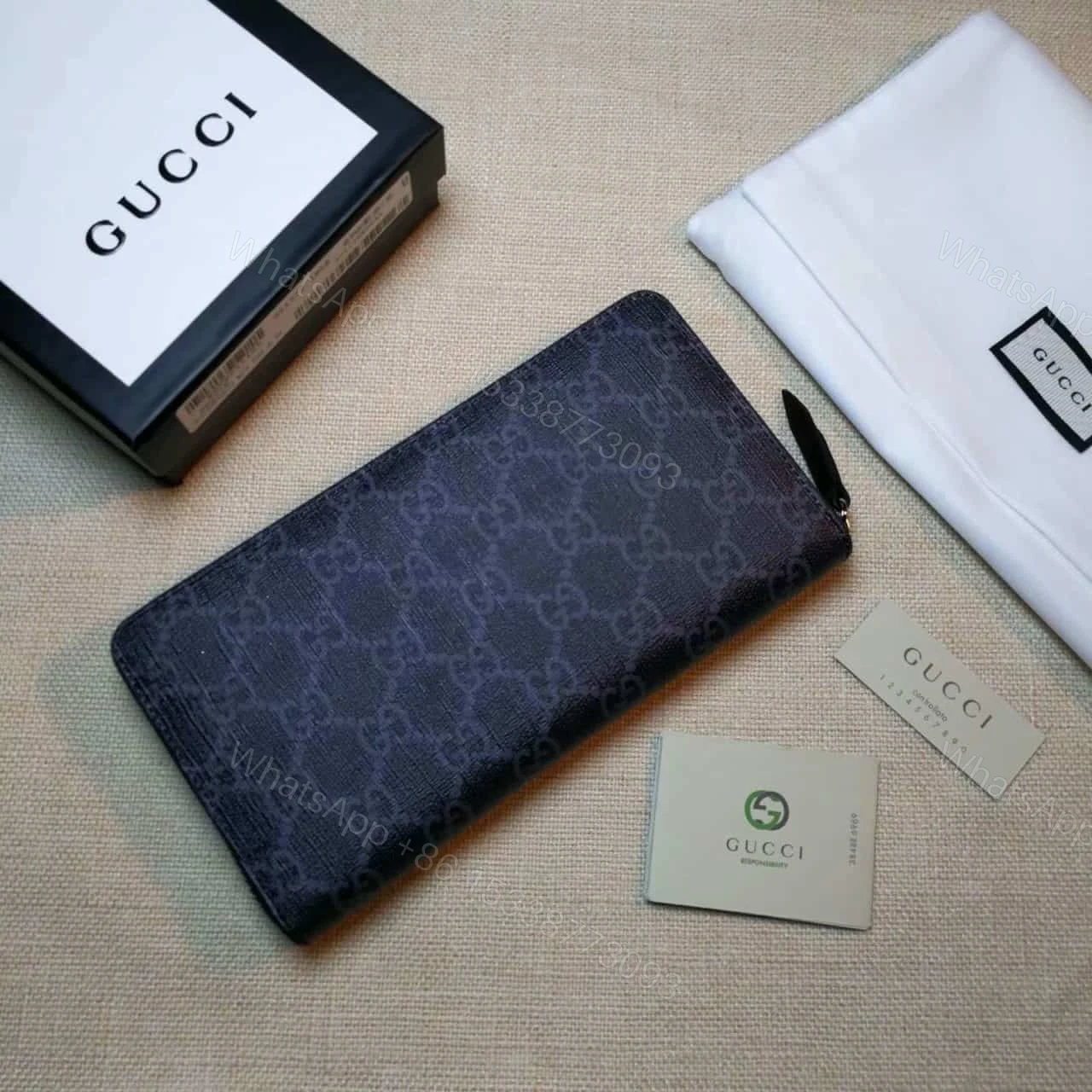 View 3 of GUCCI WALLET KINGSNAKE PRINT GG SUPREME ZIP GC1