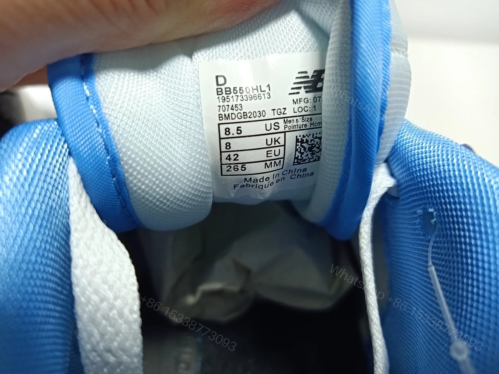 View 5 of New Balance 550 White University Blue Grey Toe