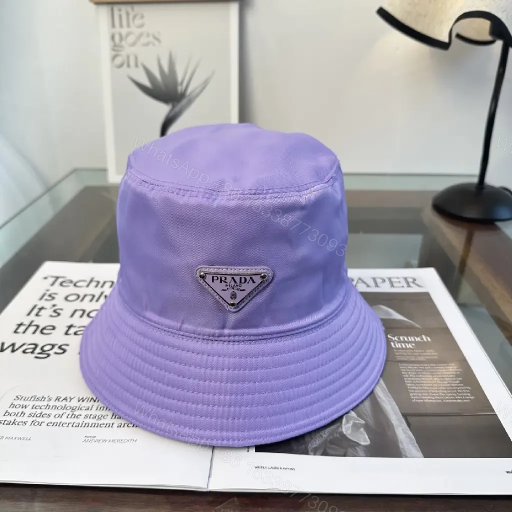 View 11 of Pastel Lavender Nylon Bucket Hat with Prada-Inspired Detail