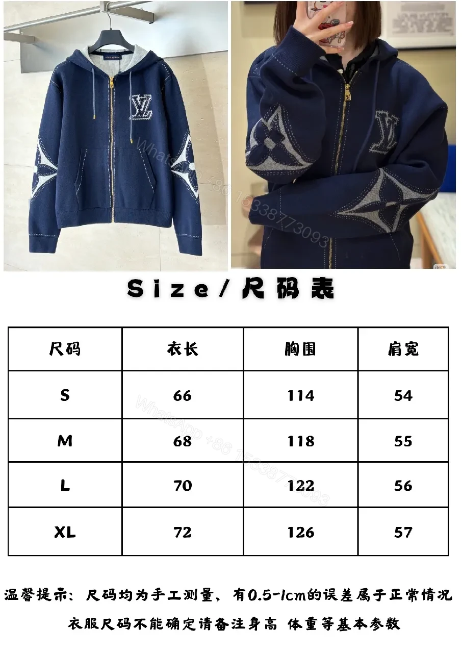 View 8 of Navy Corduroy Zip Hoodie with Luxury Logo Accent
