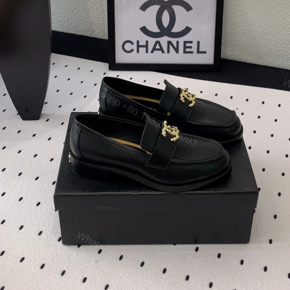 View 2 of 高仿Chanel*24S系列G45663B牛皮革樂福鞋黑色3CM免檢版