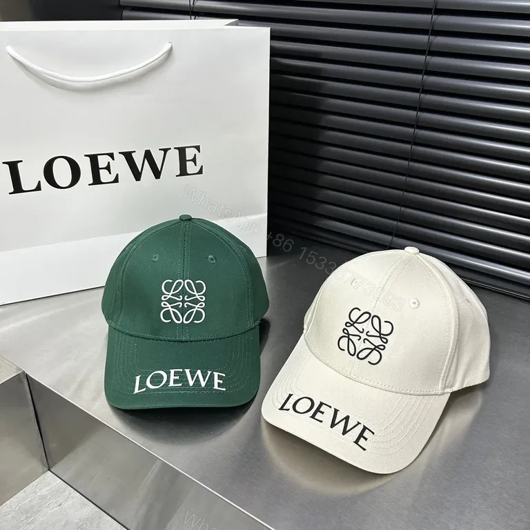 View 4 of Bright Cotton Cap Duo - LOEWE Monogram, Curved Brim, Adjustable Strapback