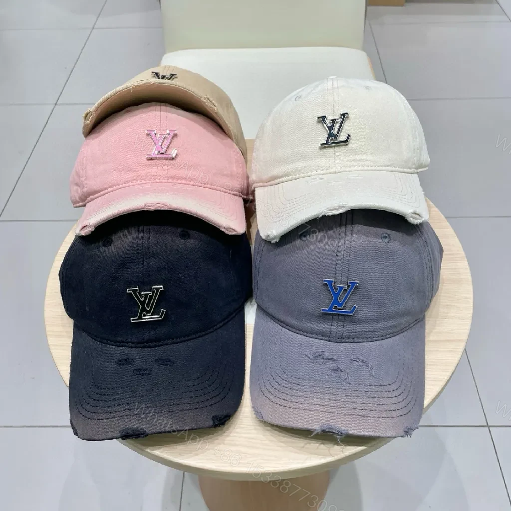 View 3 of Beige Cap with Textured Panels, Subtle LV-Inspired Emblem, Casual Luxury