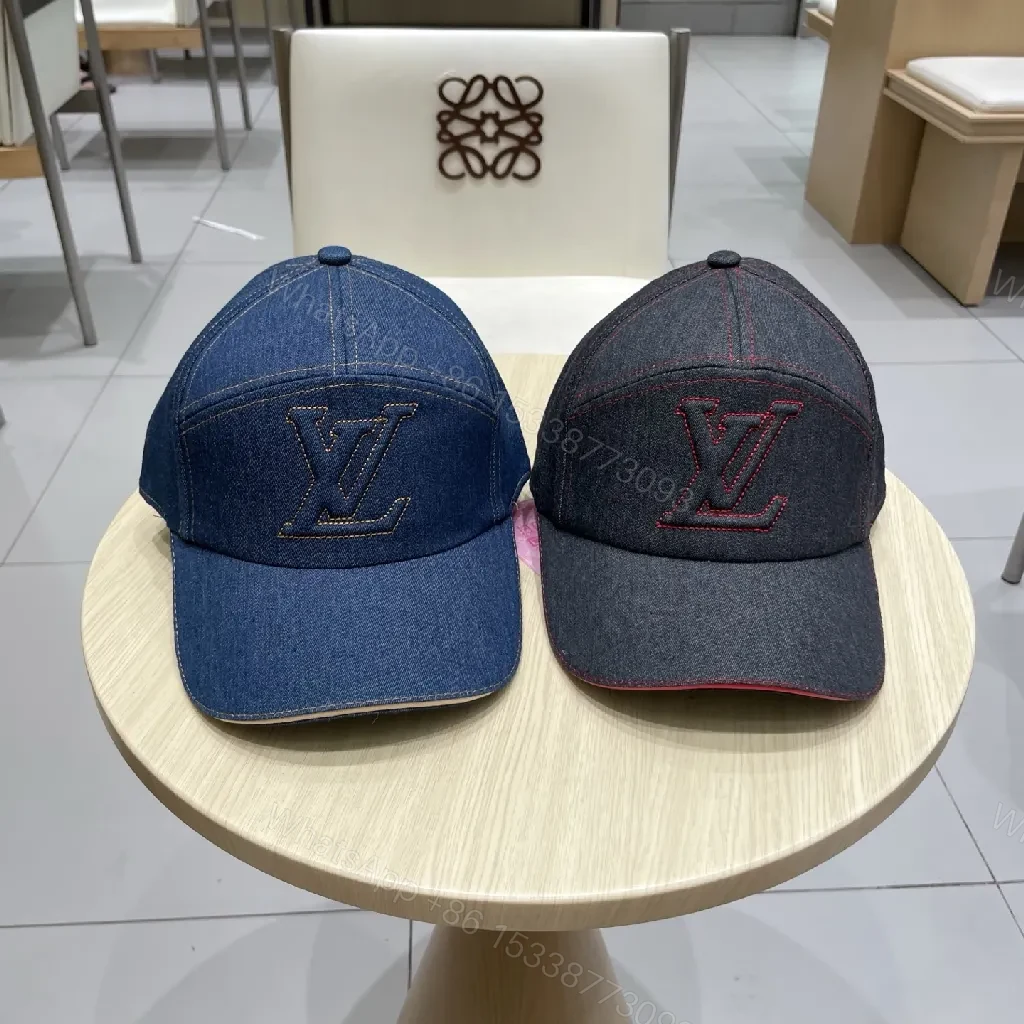 View 8 of Denim Cap with Subtle Monogram, Luxe Everyday Style