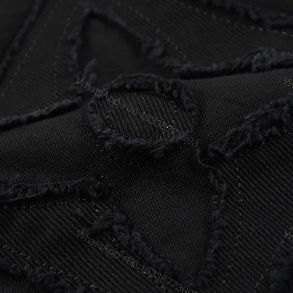 View 6 of Black Cotton-Blend Crewneck Tee: Subtle LV Embroidery, Luxury Comfort