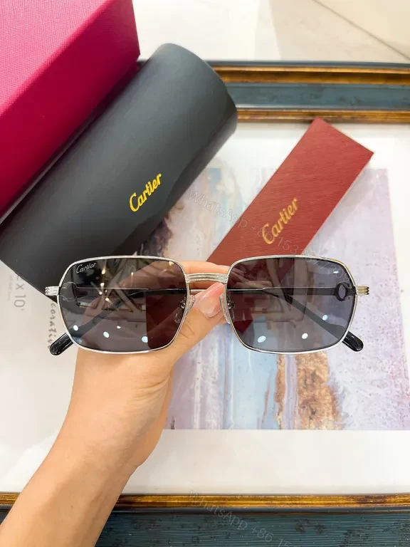 View 9 of Pink Cartier Sunglasses: Gold Frame, Pink Lenses, All-Day Comfort