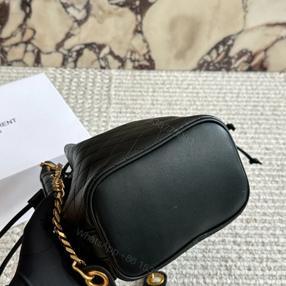 View 6 of Saint Laurent Small Cassandre Bucket Bag Black 18Cm