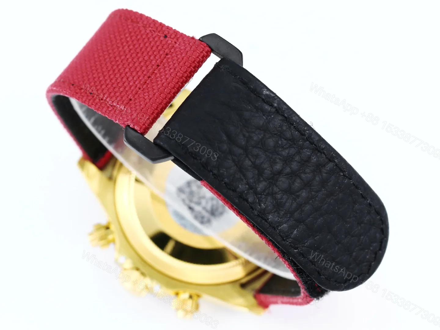 View 7 of Rolex Daytona Pink Ruby Red Strap Replica 43MM Exclusive Gold Case Edition RG-ROLEX-DAYTONA-PINK-RUBY-RED-43