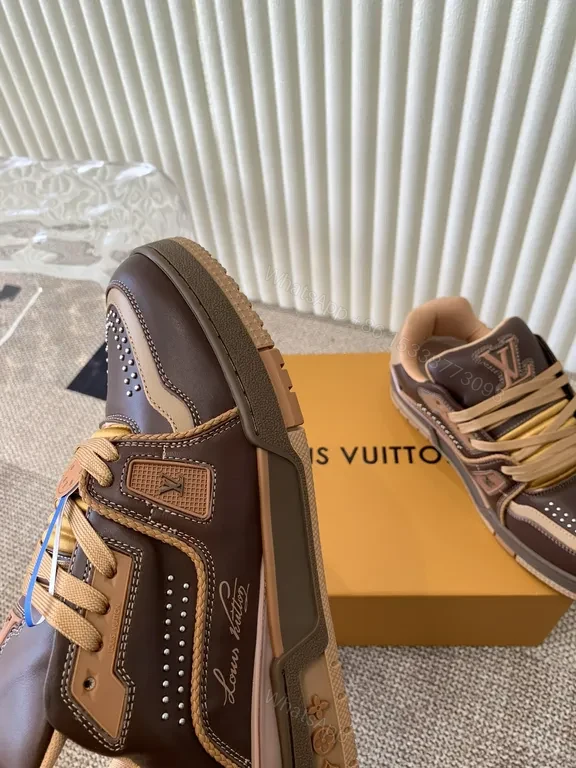 View 2 of Bold Leather LV-Style High-Tops: Lux Comfort Sneakers