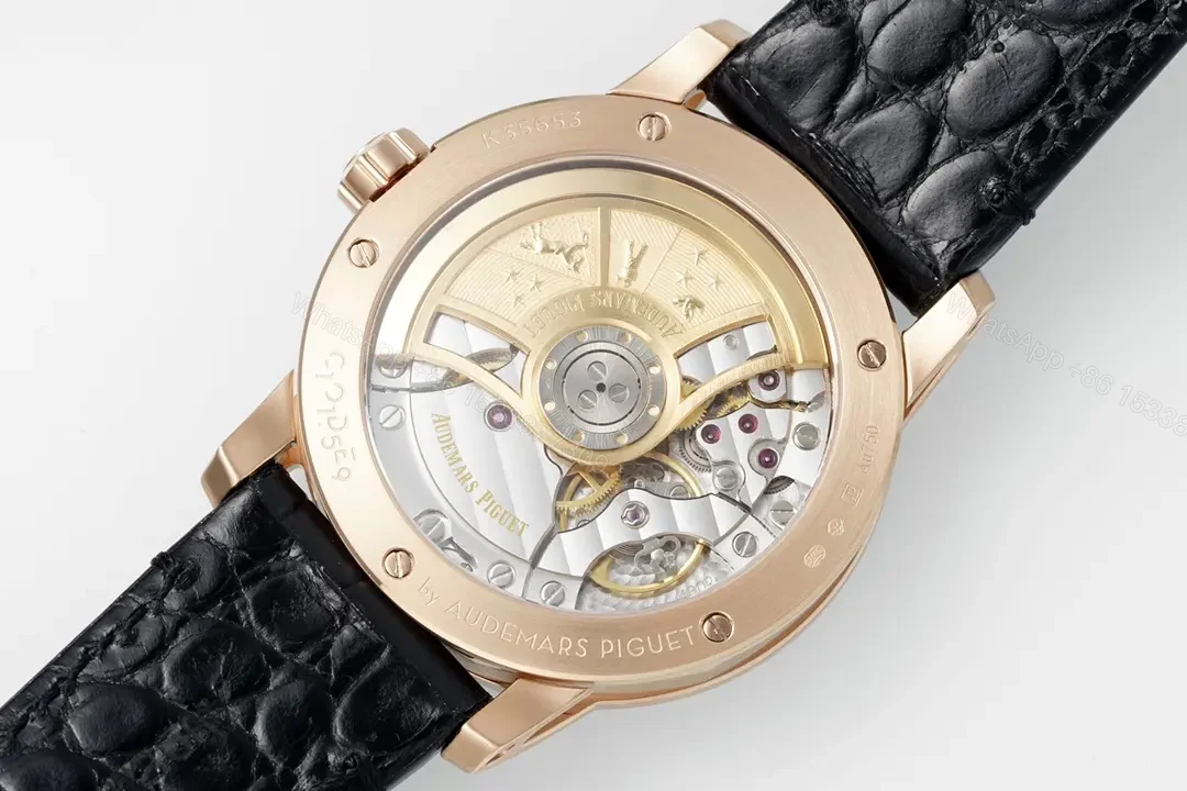 View 7 of APS Factory Audemars Piguet CODE 11.59 Blue Dial Three-Hand Automatic Watch – Rose Gold and Stainless Steel, 41mm