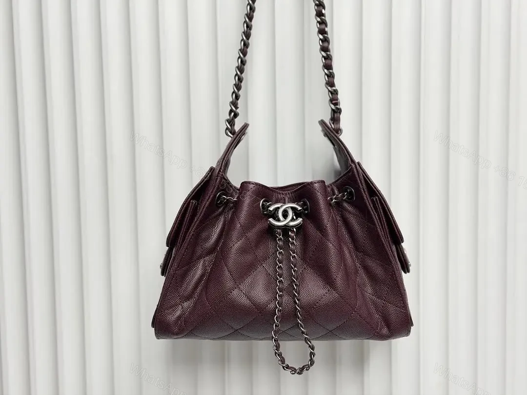 View 2 of Chanel 25 Mini Burgundy Sliver Hardware