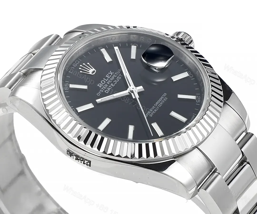 View 4 of Clean Factory JVS Rolex Datejust Black Fluted Silver