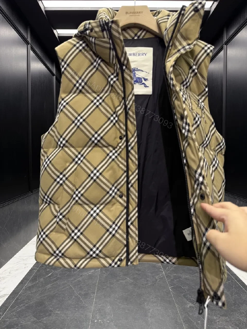 View 6 of Bold Checkered Insulation Vest: Modern Luxe Utility