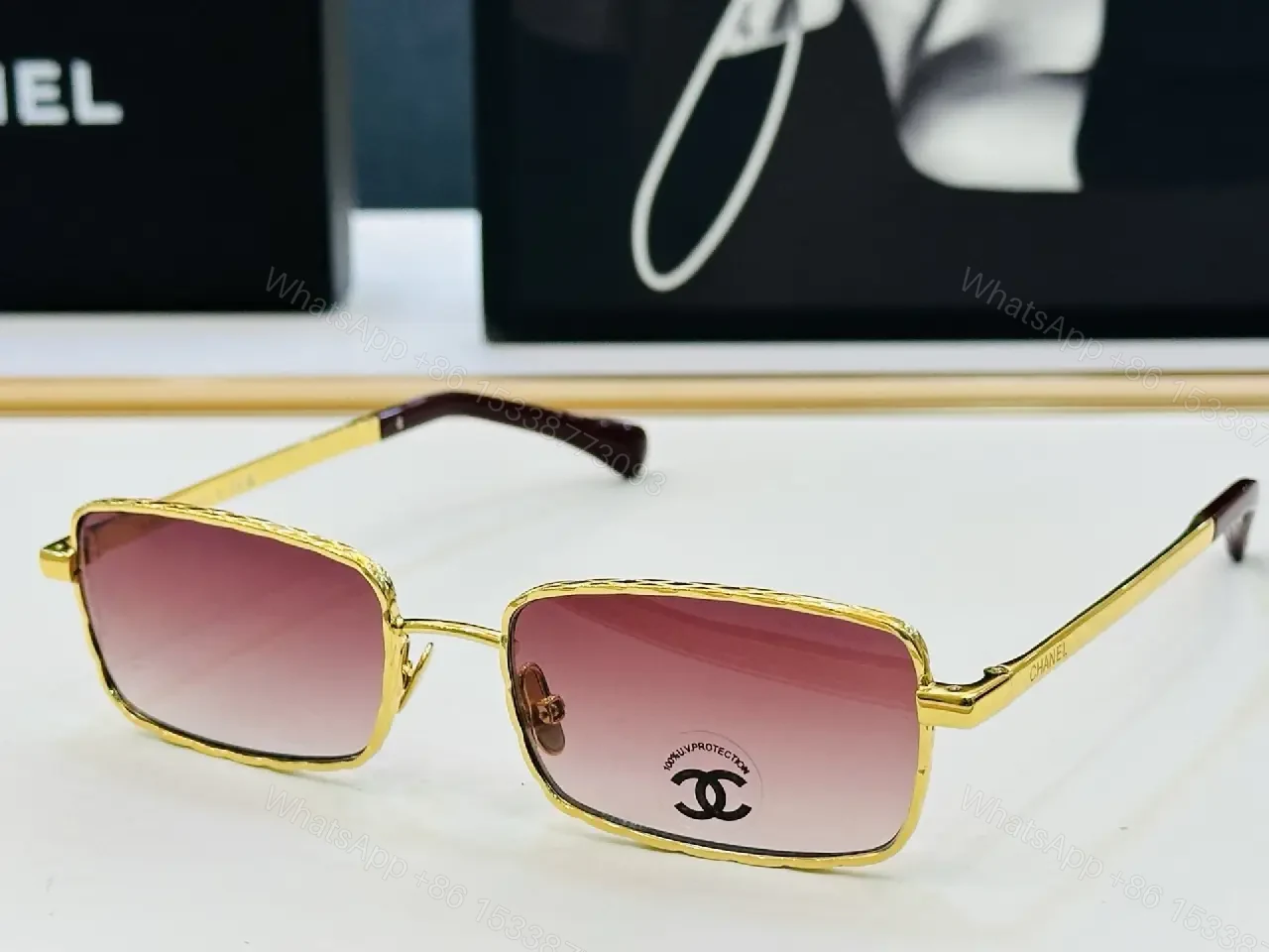 View 7 of Minimalist Luxe Square-Frame Sunglasses with UV400 Shield
